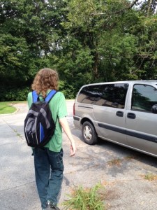 There he goes, leaving for the last leg of the school journey.