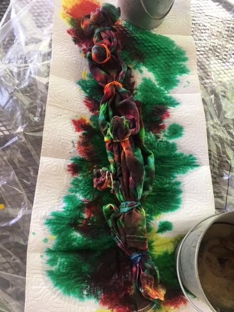 Tie Dye in progress