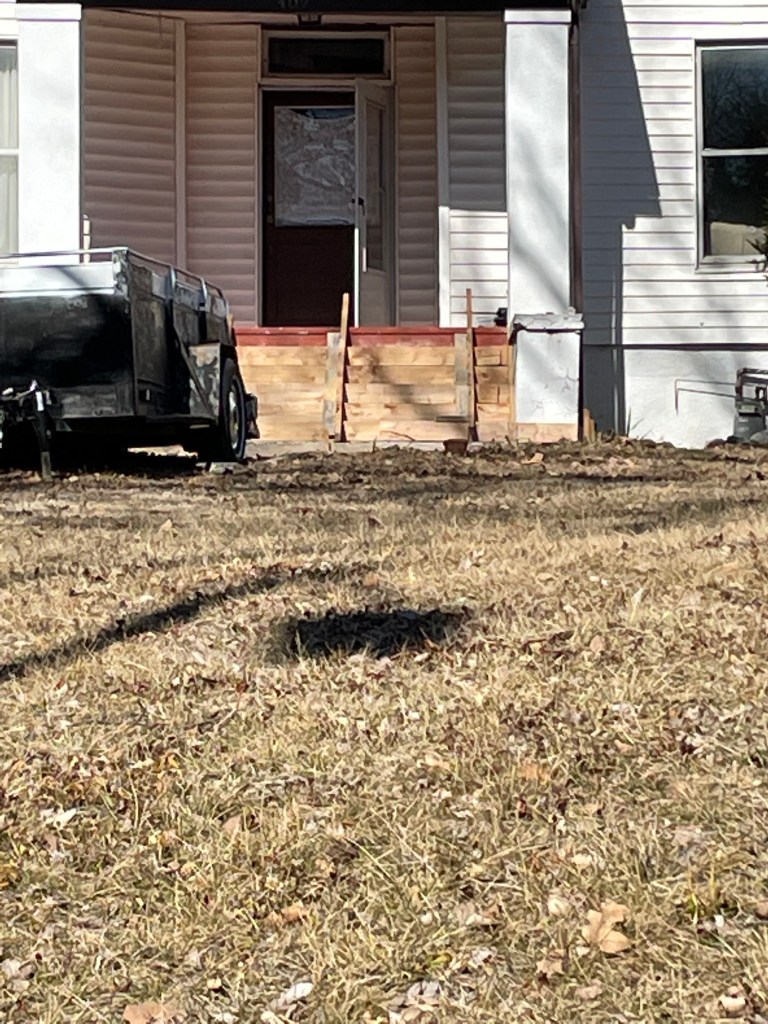 Wood forms built for new stairs